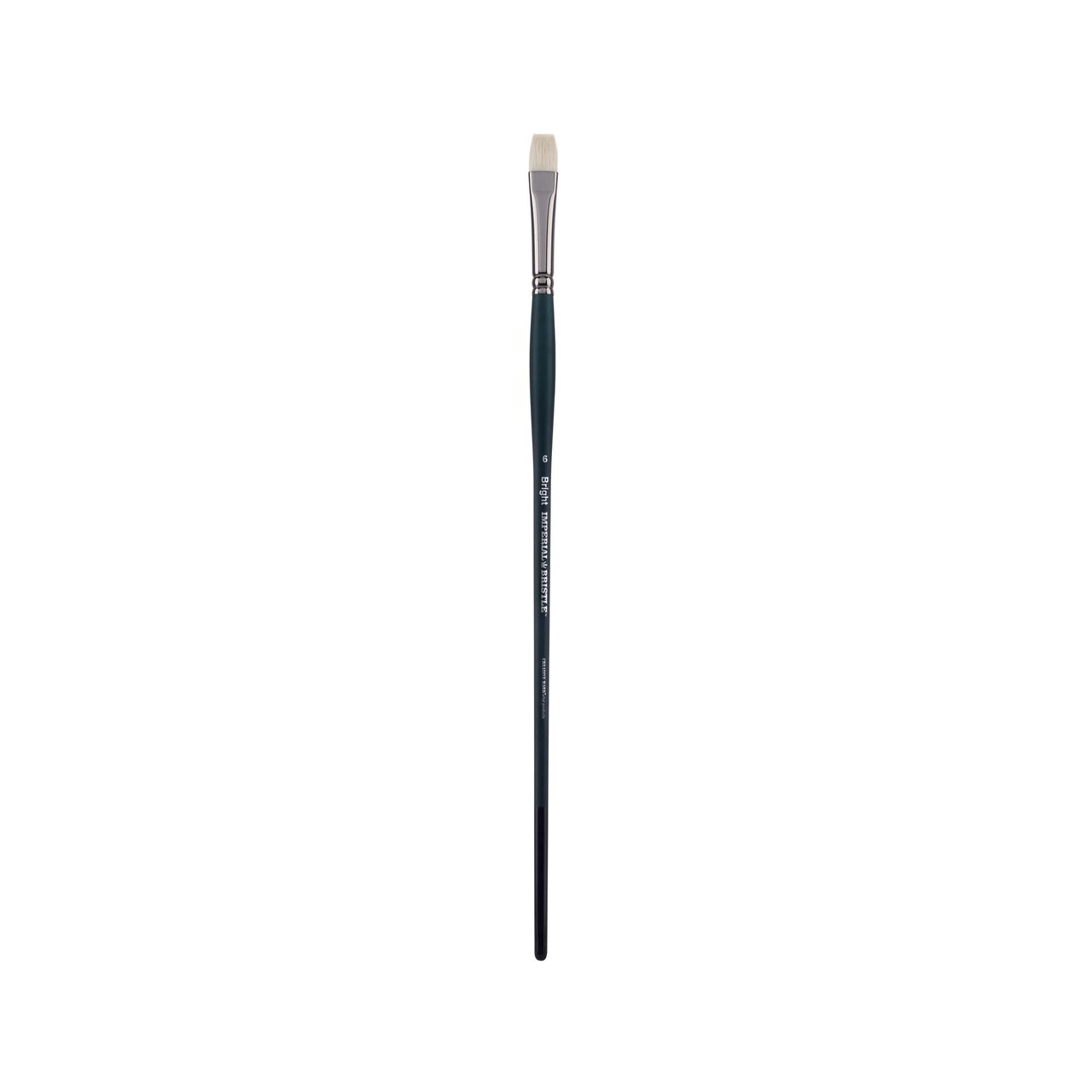 Creative Mark Imperial Professional Chungking Hog Bristle Brush - Bright , Handmade Long Handle Oil Paint Brushes for Artists, Nickel-Plated Brass Ferrules, Stiff Yet Soft Natural Bristles
